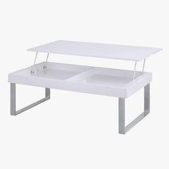 MESA DE CENTRO ELEVABLE ZOA BLANCO BRILLO
