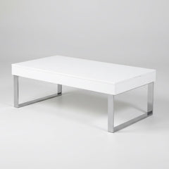MESA DE CENTRO ELEVABLE BLANCO BRILLO ZOA