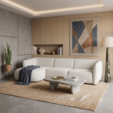 SOFA CHAISE LONGUE 3 PLAZAS EN TELA BOUCLE ARAMIS