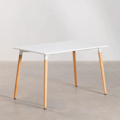 MESA DE COMEDOR RECTANGULAR 120X80 cm HAYA Y MDF NORDIC