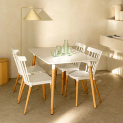 MESA DE COMEDOR RECTANGULAR 120X80 cm HAYA Y MDF NORDIC