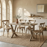 MESA DE COMEDOR RECTANGULAR 135x80 cm EN MADERA MACIZA DE OLMO HERA