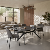 MESA DE COMEDOR RECTANGULAR 160x90 cm EN DM CERAMICO Y ACERO STONE