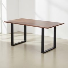 MESA DE COMEDOR RECTANGULAR 160x90cm EN ACACIA Y ACERO TAVIRA