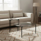 SET 2 MESAS DE CENTRO CRISTAL EVER (Ø80 Cm - Ø50 Cm)