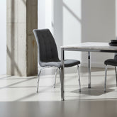 PACK 4 SILLAS DE COMEDOR TELA BIOCA Y ACERO ALEXA