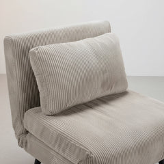 SILLÓN CONVERTIBLE EN TELA PANA CON PATAS METALICAS KIARA