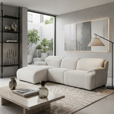 SOFA CHAISE LONGUE ELECTRICO DE 3 PLAZAS TELA BOUCLE KAITO