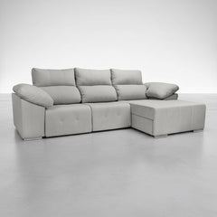 SOFA CHAISE LONGUE MOTORIZADO 3 PLAZAS EN TELA MOZART BOLT