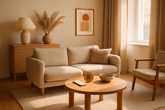 Comprar muebles con criptomonedas: guía real para amueblar tu salón pagando con cripto