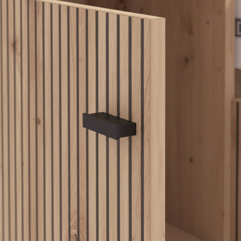 APARADOR RECTANGULAR 170x40 cm EN ROBLE ARTISAN CON CAJON ANTRACITA GRAN AVIGNON