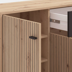 APARADOR RECTANGULAR 170x40 cm EN ROBLE ARTISAN CON CAJON ANTRACITA GRAN AVIGNON