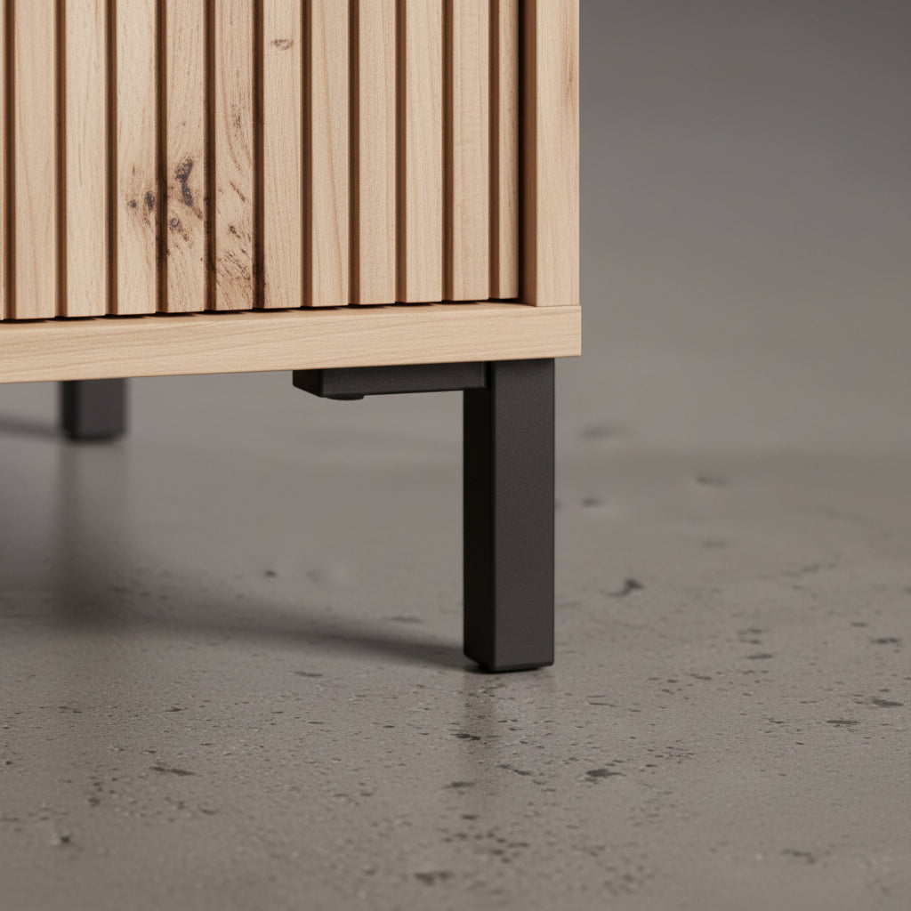 APARADOR RECTANGULAR 170x40 cm EN ROBLE ARTISAN CON CAJON ANTRACITA GRAN AVIGNON