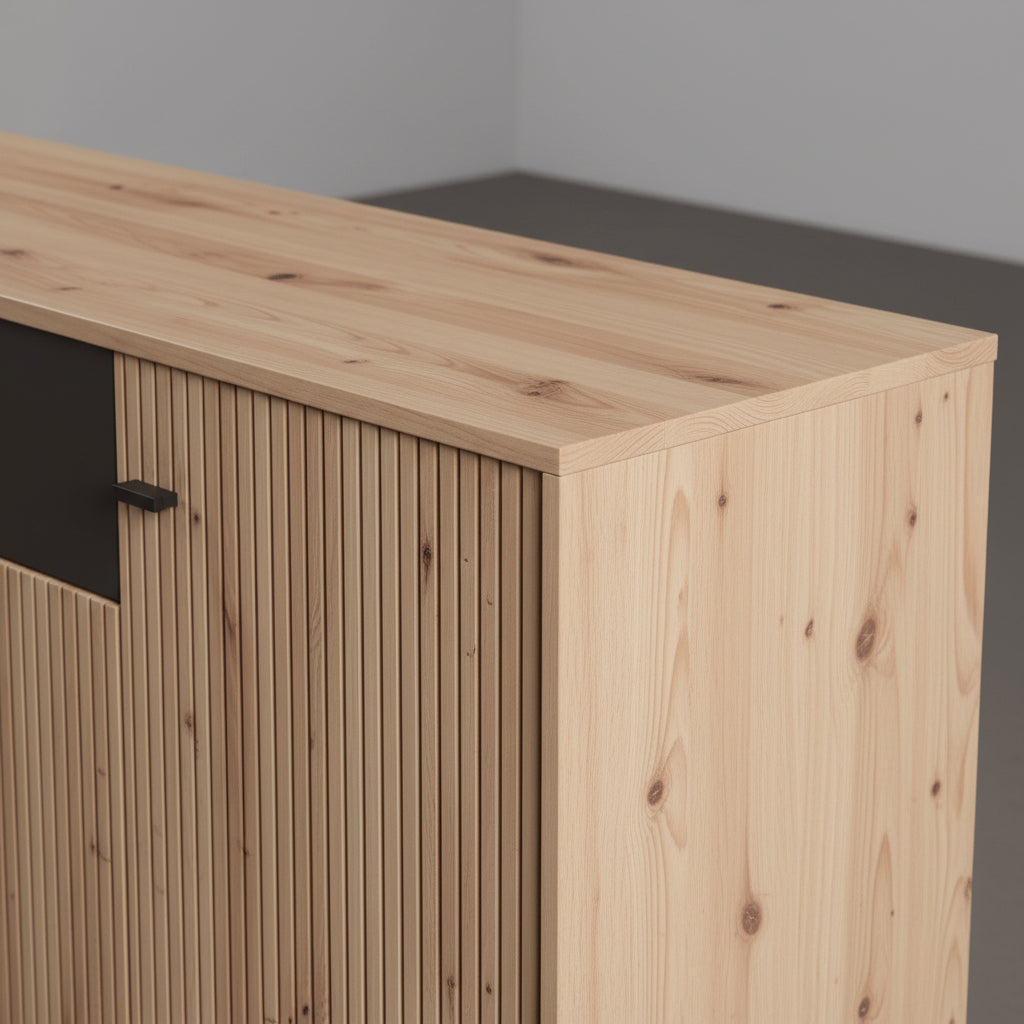 APARADOR RECTANGULAR 170x40 cm EN ROBLE ARTISAN CON CAJON ANTRACITA GRAN AVIGNON