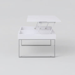 MESA DE CENTRO ELEVABLE BLANCO BRILLO ZOA