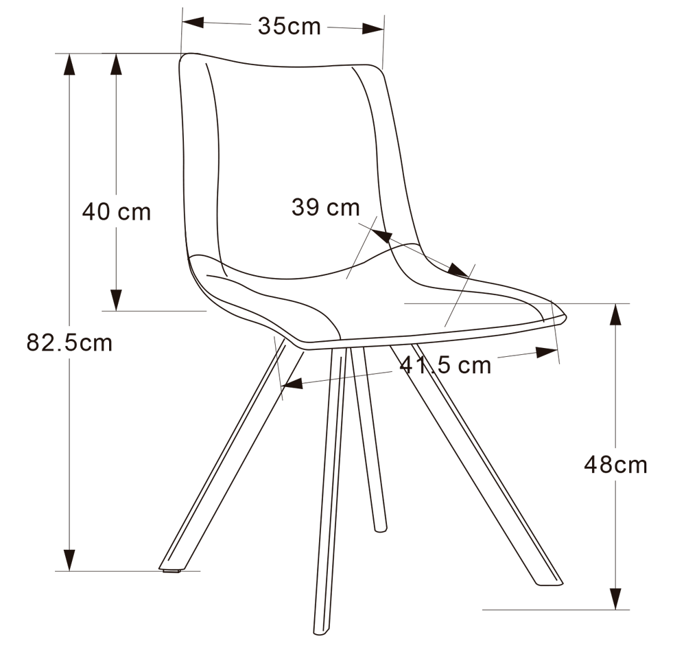 SILLA DE COMEDOR IRMA CUERO ENVEJECIDO