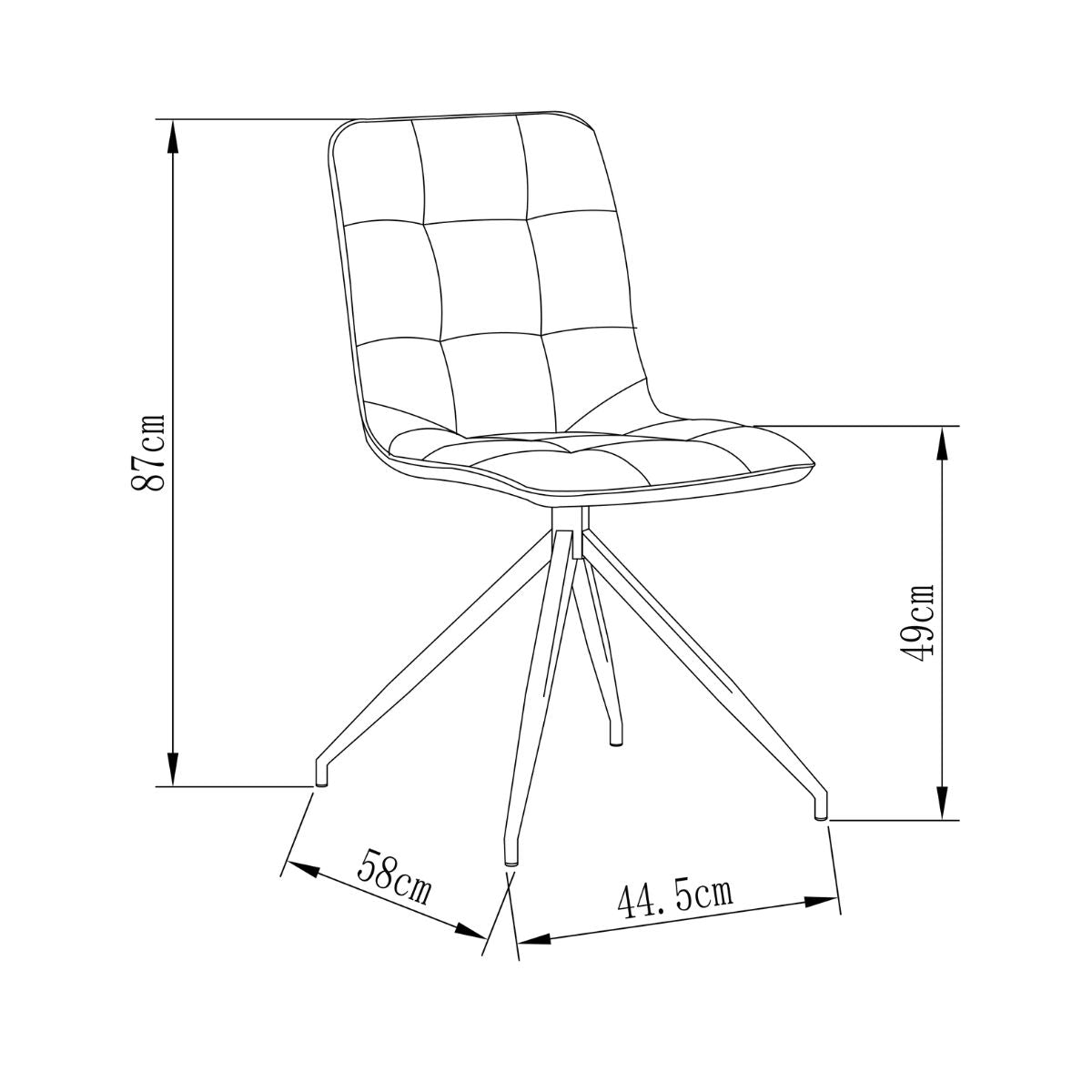 SILLA COMEDOR ROSEMARY TAPIZADA TERCIOPELO