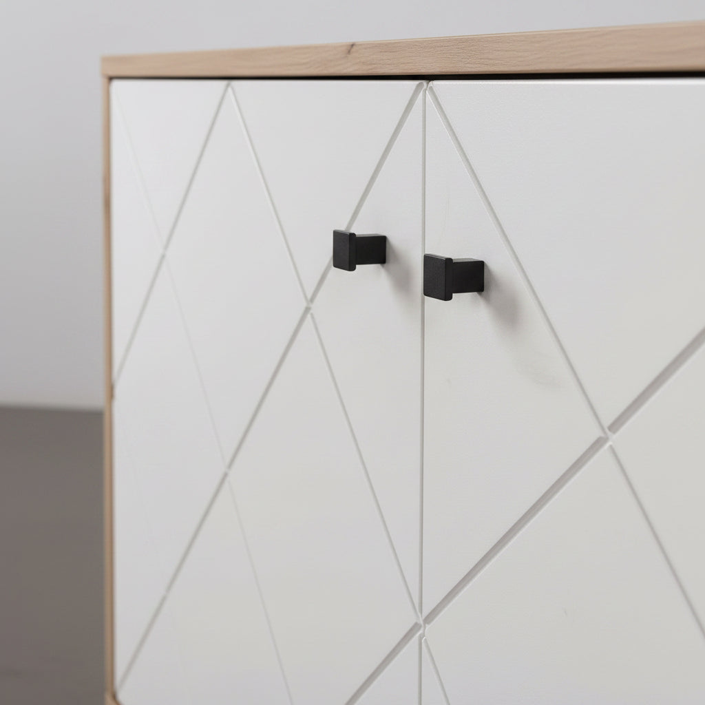APARADOR RECTANGULAR 183x40cm EN ROBLE ARTISAN Y BLANCO SUECIA
