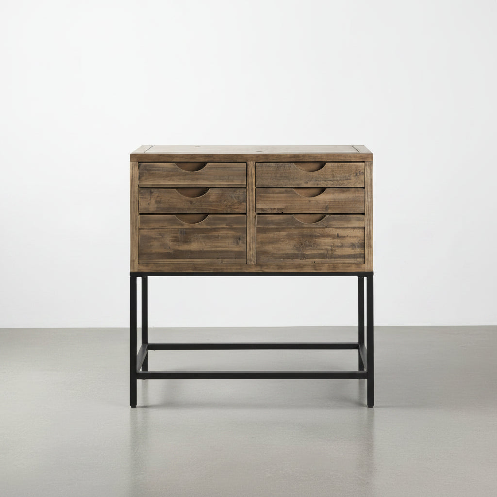 APARADOR RECTANGULAR 79x74 Cm EN MADERA DE ABETO CON CAJONES GINEBRA