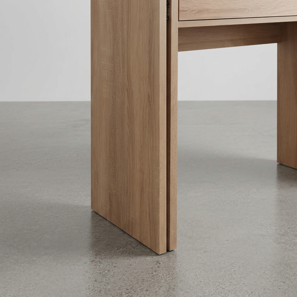 CONSOLA CON  ESCRITORIO EXTRAIBLE EN MDF ROBLE O BLANCO CON CAJON 86x90 Cm YANINA