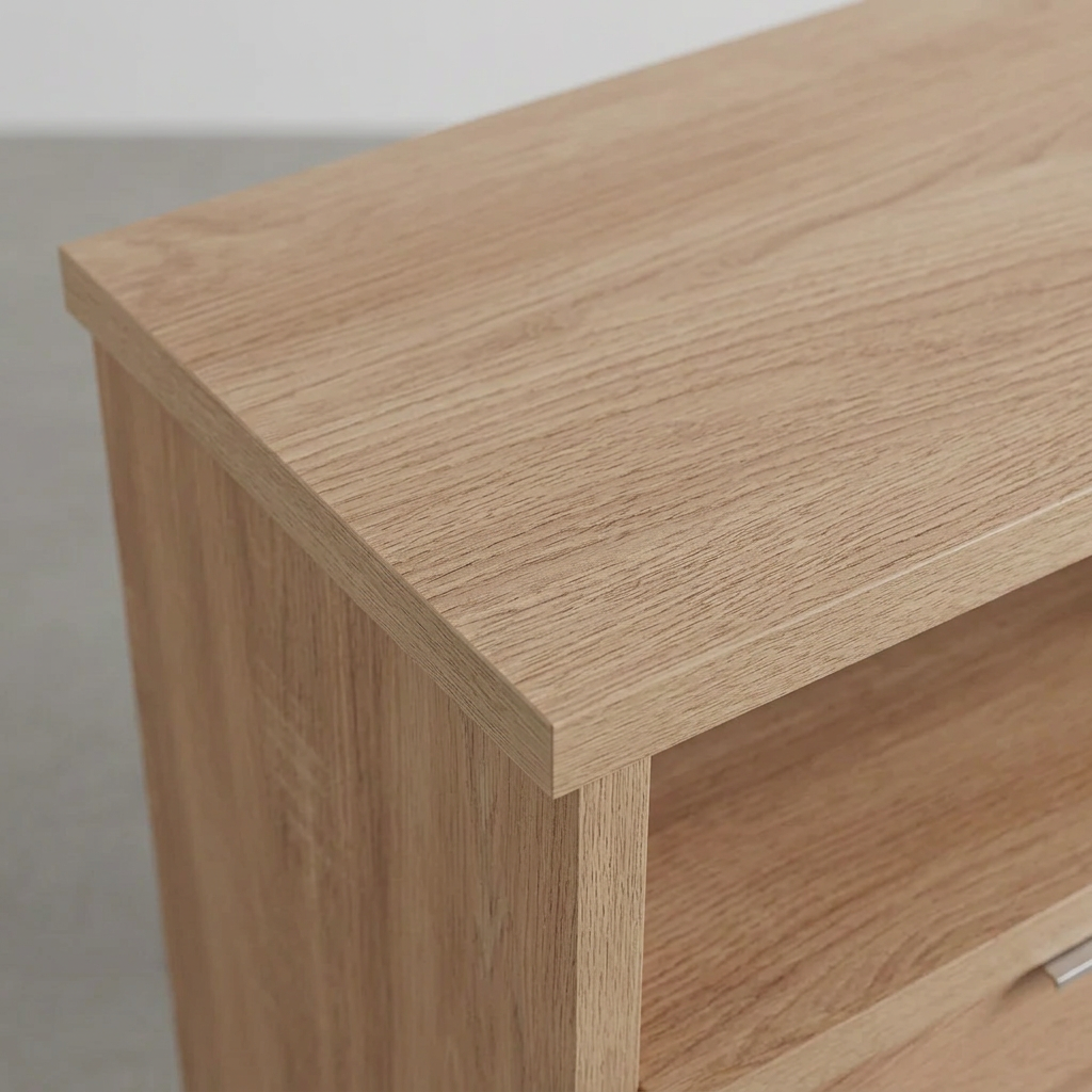 CONSOLA CON  ESCRITORIO EXTRAIBLE EN MDF ROBLE O BLANCO CON CAJON 86x90 Cm YANINA
