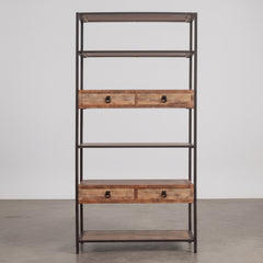 ESTANTERIA CON CAJONES 182x90 cm EN MADERA ABETO Y METAL DELIC