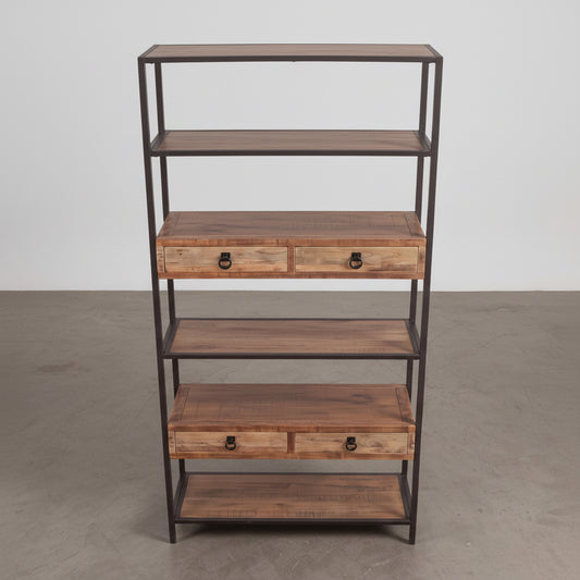 ESTANTERIA CON CAJONES 182x90 cm EN MADERA ABETO Y METAL DELIC