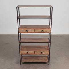 ESTANTERIA CON CAJONES 182x90 cm EN MADERA ABETO Y METAL DELIC