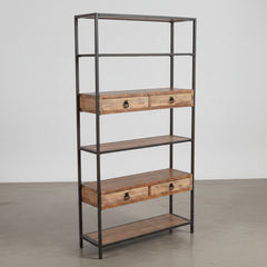 ESTANTERIA CON CAJONES 182x90 cm EN MADERA ABETO Y METAL DELIC