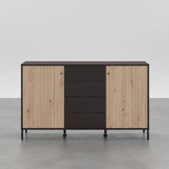 APARADOR RETANGULAR 123x40cm EM CARVALHO E BRANCO SUÉCIA