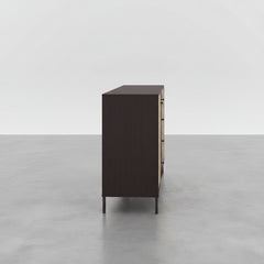 APARADOR RETANGULAR 123x40cm EM CARVALHO E BRANCO SUÉCIA