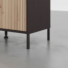 APARADOR RETANGULAR 123x40cm EM CARVALHO E BRANCO SUÉCIA
