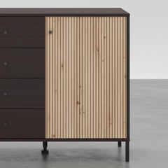 APARADOR RETANGULAR 123x40cm EM CARVALHO E BRANCO SUÉCIA