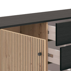 APARADOR RETANGULAR 123x40cm EM CARVALHO E BRANCO SUÉCIA