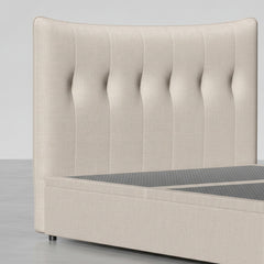 CAMA CON CANAPE ABATIBLE TAPIZADA EN TELA BEIGE NASIRA