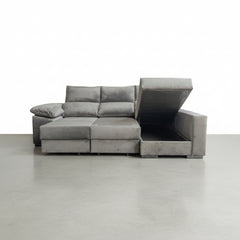 SOFÁ CHAISE LONGUE 3 LUGARES TECIDO ALBANY ACUALINE ALBORAIA