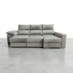 SOFÁ CHAISE LONGUE 3 LUGARES TECIDO ALBANY ACUALINE ALBORAIA