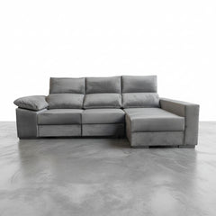 SOFÁ CHAISE LONGUE 3 LUGARES TECIDO ALBANY ACUALINE ALBORAIA
