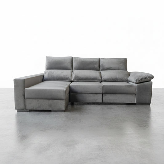 SOFA CHAISE LONGUE 3 PLAZAS TELA ALBANY ACUALINE ALBORAIA