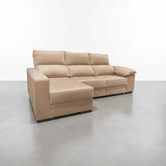 SOFÁ CHAISE LONGUE 3 LUGARES TECIDO ALBANY ACUALINE ALBORAIA