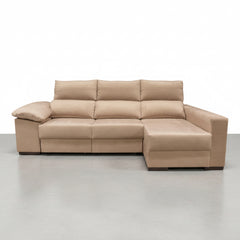 SOFÁ CHAISE LONGUE 3 LUGARES TECIDO ALBANY ACUALINE ALBORAIA
