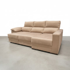 SOFÁ CHAISE LONGUE 3 LUGARES TECIDO ALBANY ACUALINE ALBORAIA