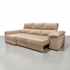 SOFÁ CHAISE LONGUE 3 LUGARES TECIDO ALBANY ACUALINE ALBORAIA