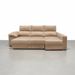 SOFÁ CHAISE LONGUE 3 LUGARES TECIDO ALBANY ACUALINE ALBORAIA