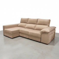 SOFÁ CHAISE LONGUE 3 LUGARES TECIDO ALBANY ACUALINE ALBORAIA