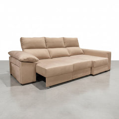 SOFÁ CHAISE LONGUE 3 LUGARES TECIDO ALBANY ACUALINE ALBORAIA