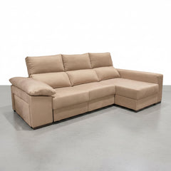 SOFÁ CHAISE LONGUE 3 LUGARES TECIDO ALBANY ACUALINE ALBORAIA