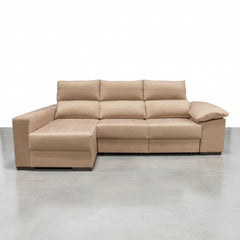 SOFÁ CHAISE LONGUE 3 LUGARES TECIDO ALBANY ACUALINE ALBORAIA