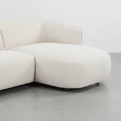 SOFÁ CHAISE LONGUE 3 LUGARES EM TECIDO BOUCLÉ ARAMIS