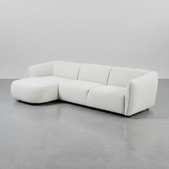 SOFÁ CHAISE LONGUE 3 LUGARES EM TECIDO BOUCLÉ ARAMIS